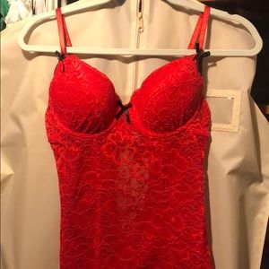 Red lace babydoll